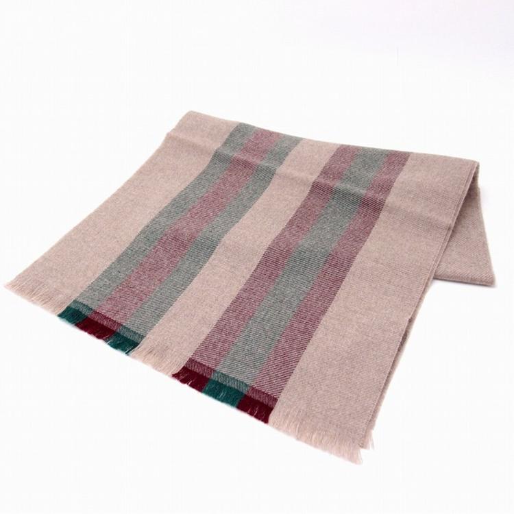 GUCCI 【秋冬送礼】古驰GUCCI拼色条纹100%羊毛保暖围巾披肩