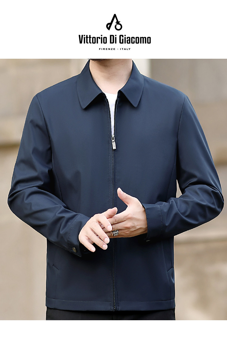 【干部装】秋季新款外套男士夹克修身时尚百搭简约翻领男式夹克