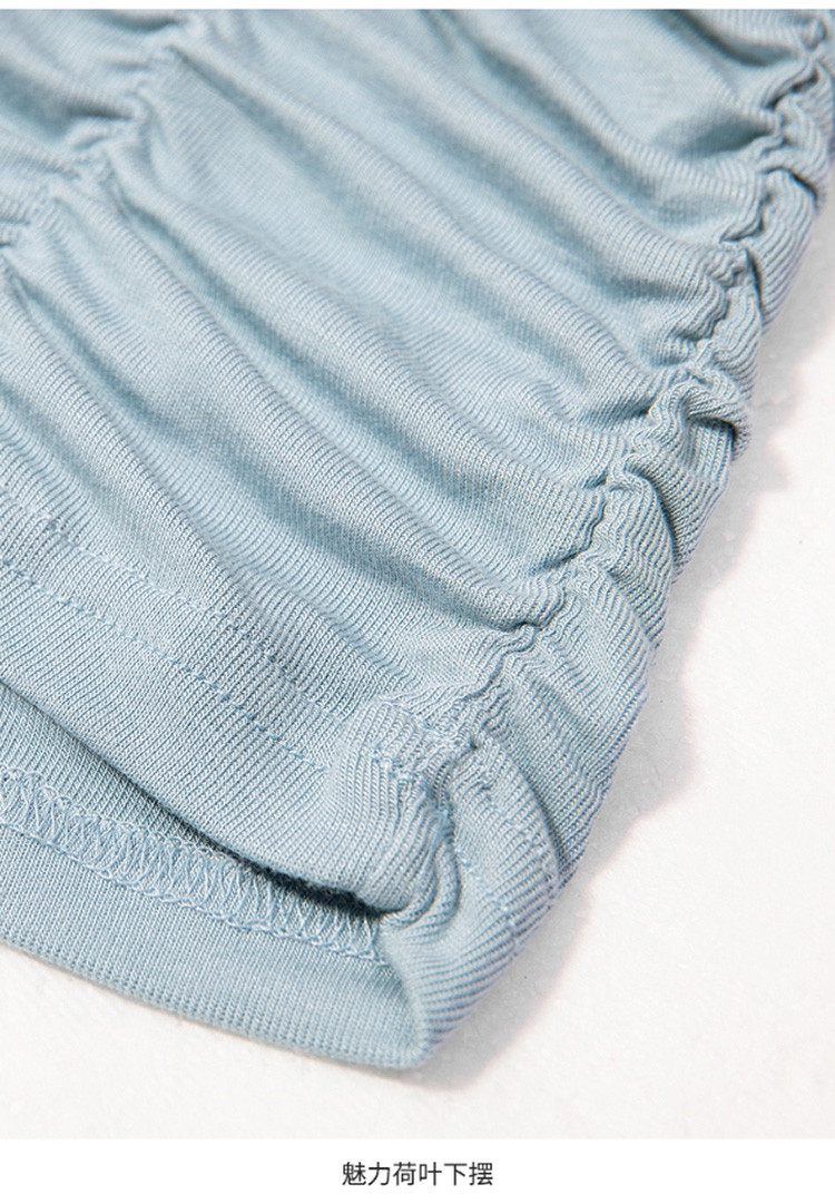 2021新款【荷叶褶女式t恤】薄款圆领运动t恤修身长袖打底衫