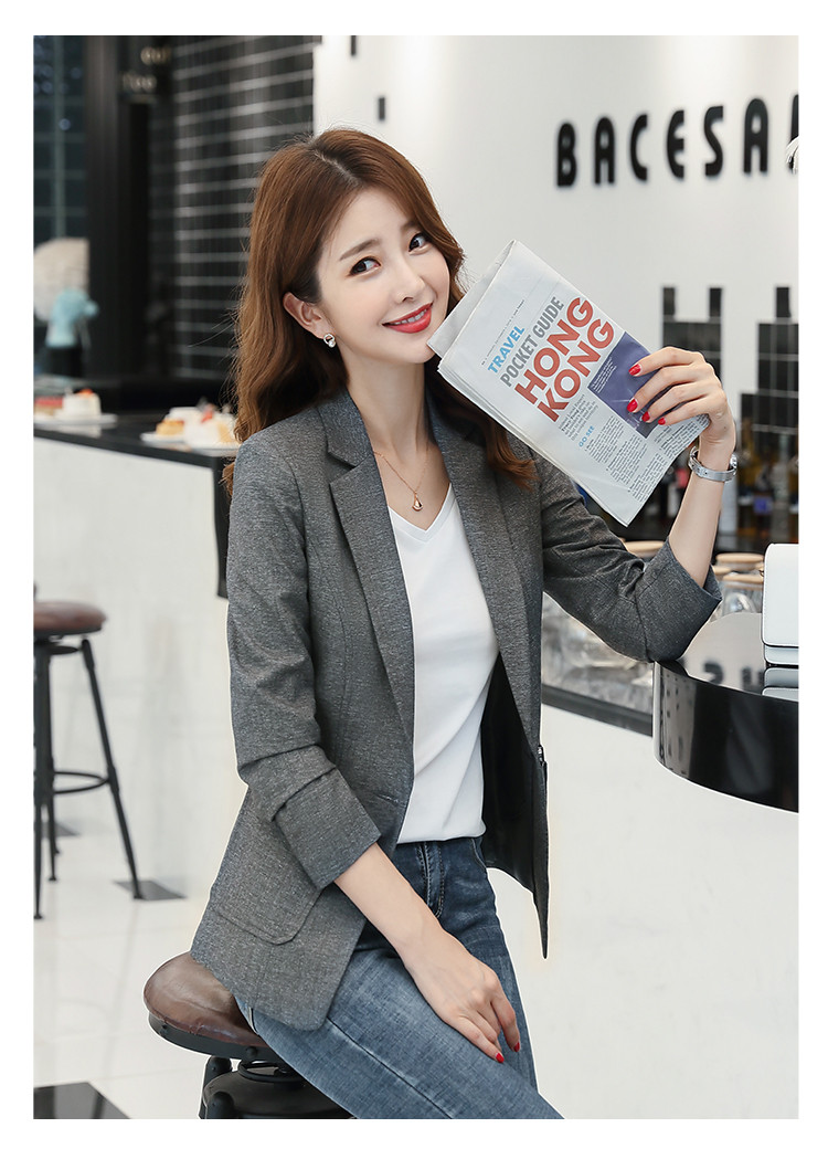 女士休闲西服外套夏装新款时尚单西上衣修身收腰女式小西装外套薄