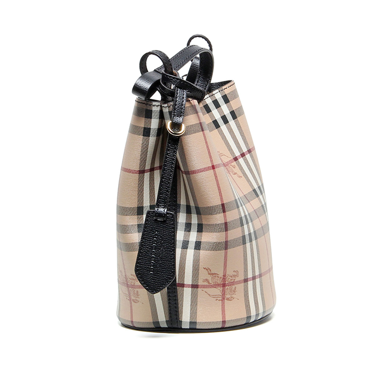 burberry博柏利女士经典格纹战马水桶包斜挎包单肩包