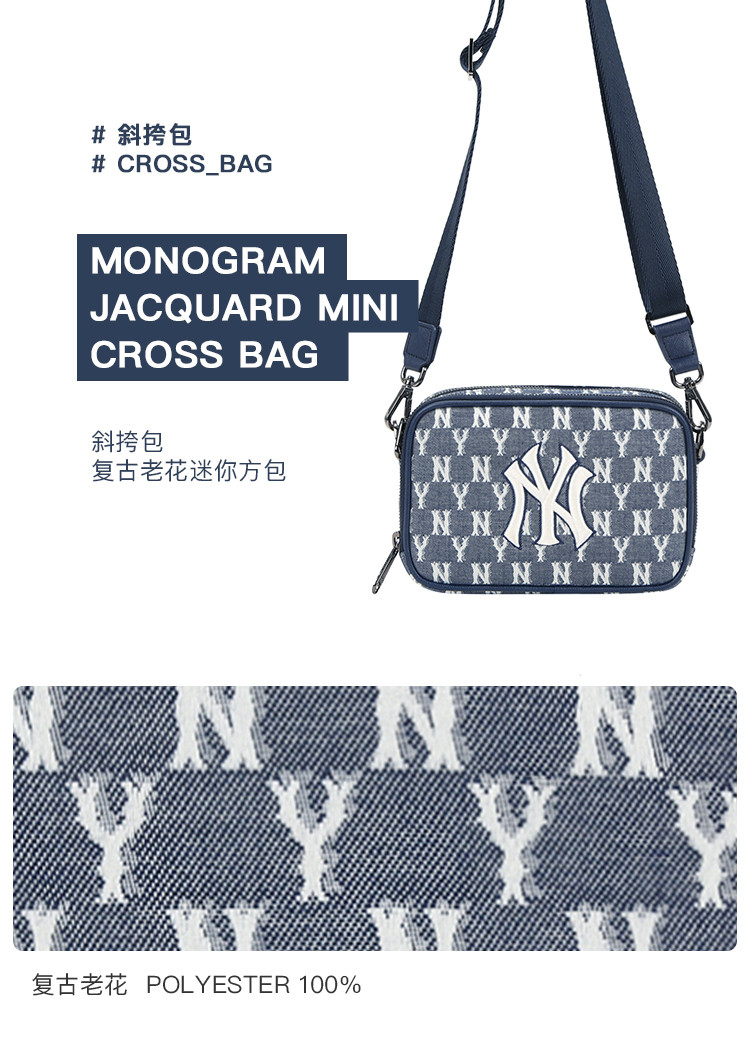 mlb复古老花斜挎包ny刺绣单肩包-32bgdm