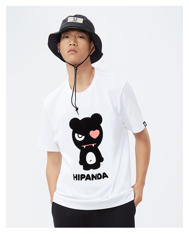 hipanda你好熊猫短袖上衣男小恶魔熊猫t恤