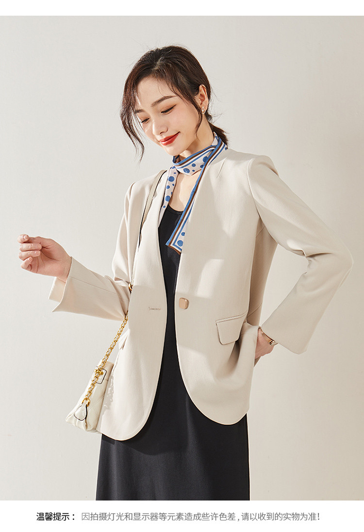 【2021秋新品】一粒扣无领商务通勤女式西装外套女上衣