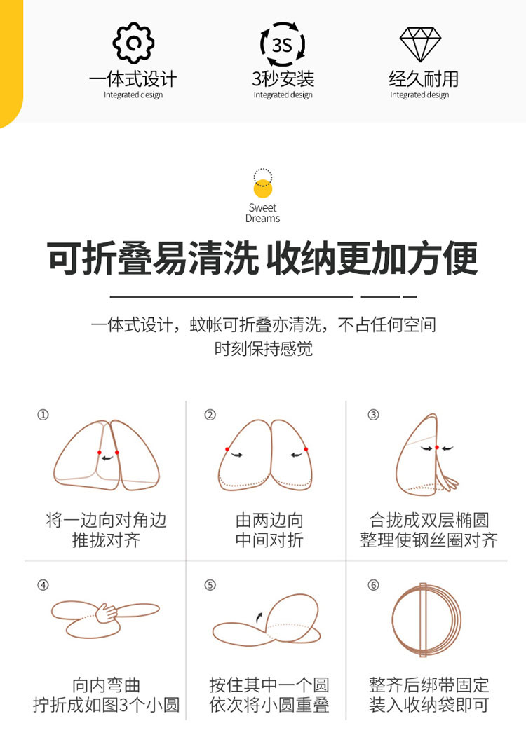 免安装蚊帐收纳分解图图片