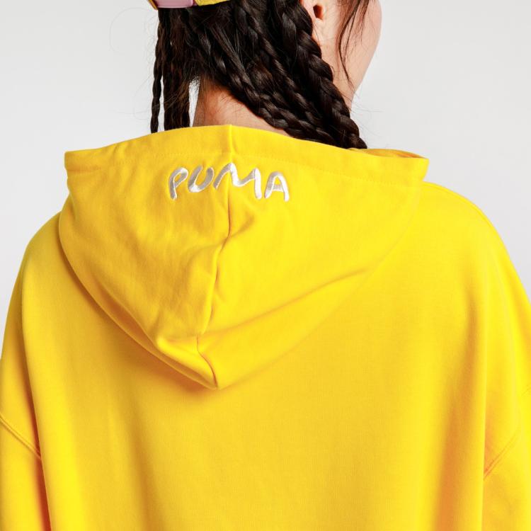 PUMA x RDET 女款纯棉保暖时尚印花长袖连帽连衣裙