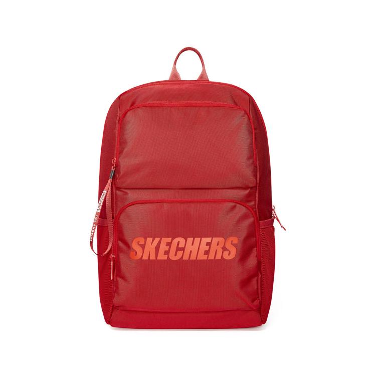 Skechers 【男女同款】户外时尚休闲轻便大容量运动背包双肩背包情侣款 In Red