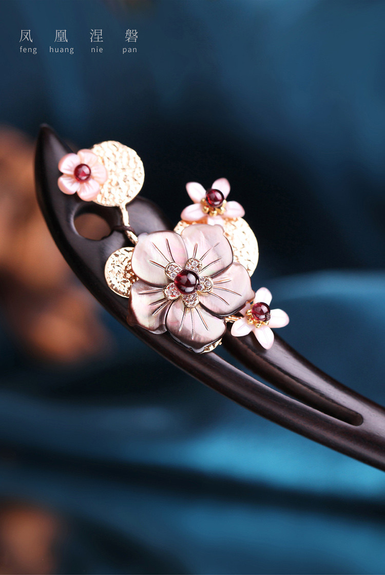 黑檀木发簪女簪子头饰发钗步摇古代挽发旗袍汉服盘发簪可盘发挽发