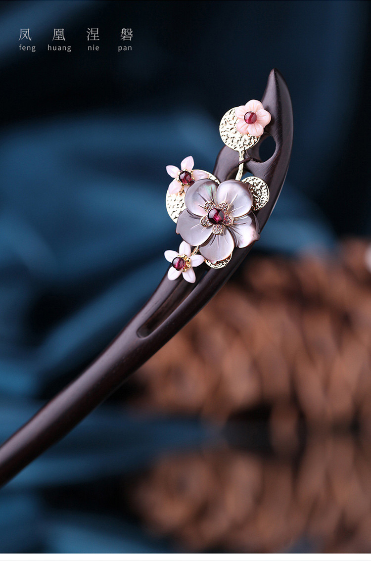 黑檀木发簪女簪子头饰发钗步摇古代挽发旗袍汉服盘发簪可盘发挽发