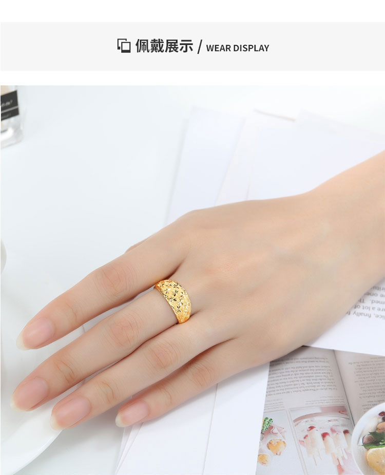 滿天星 金戒指女足金戒指活圈口黃金戒指女結婚禮物大方款 計價