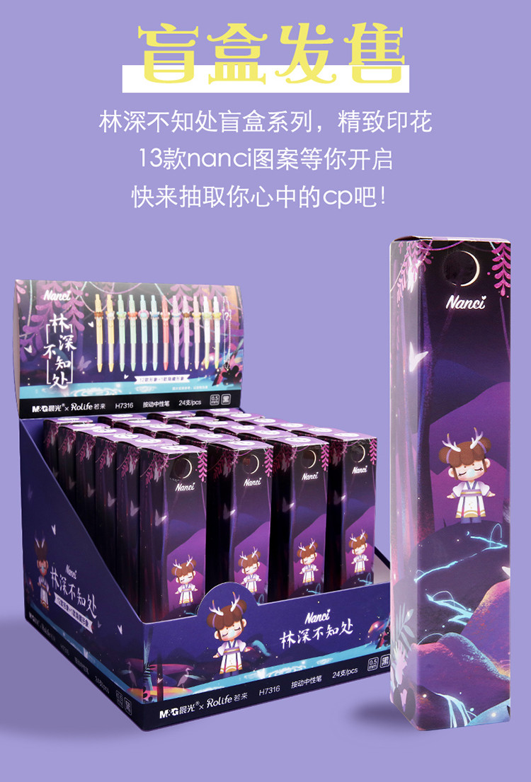 【惊喜盲盒】晨光林深不知处系列卡通高颜值中性笔单支装盲盒