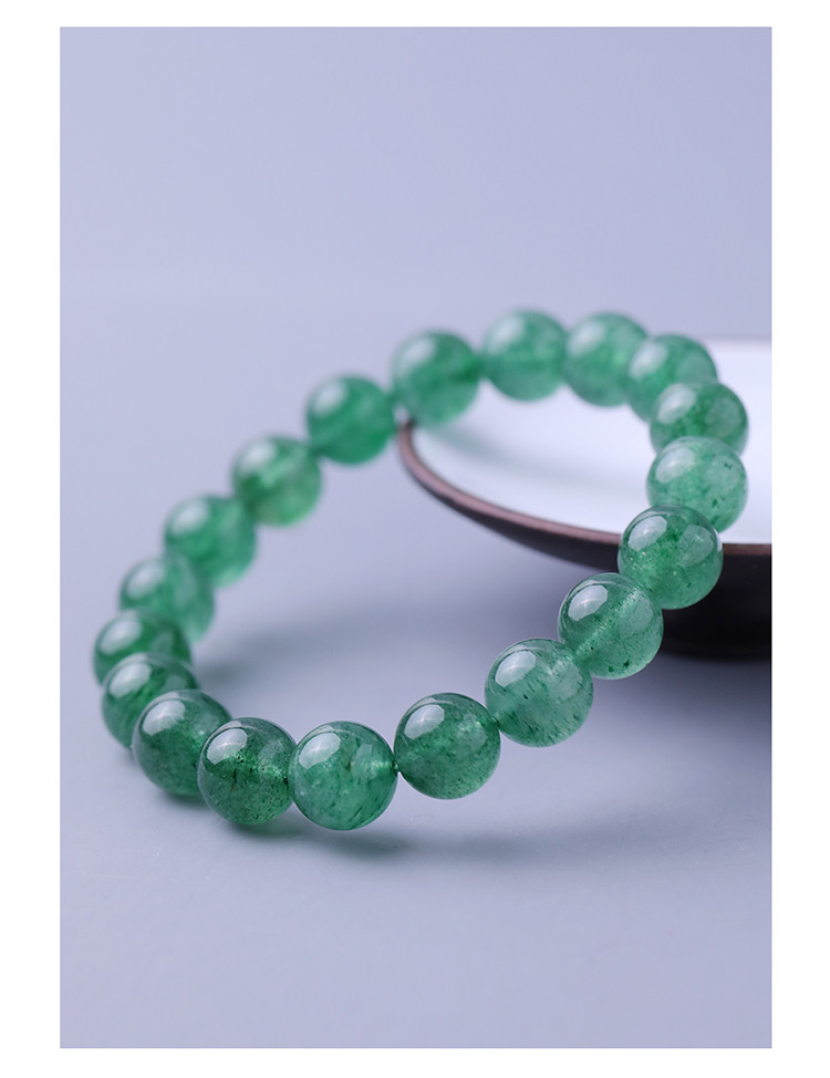 10mm精品级绿草莓晶手链女冰透水晶单圈手串典雅饰品节日礼物