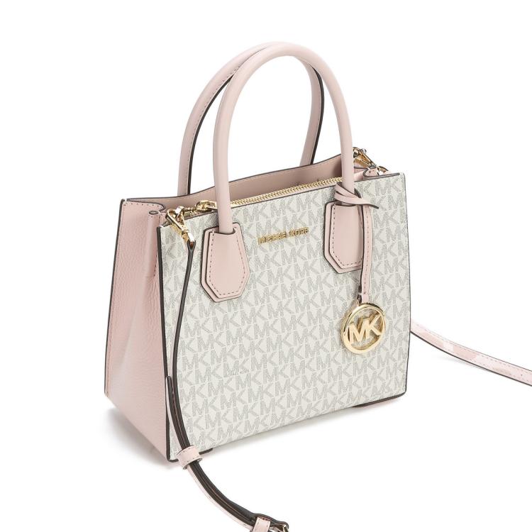 MICHAEL KORS Mercer 时尚潮流百搭中号Logo印花皮革风琴式斜挎包