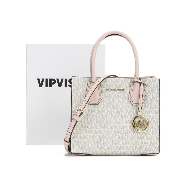 MICHAEL KORS Mercer 时尚潮流百搭中号Logo印花皮革风琴式斜挎包