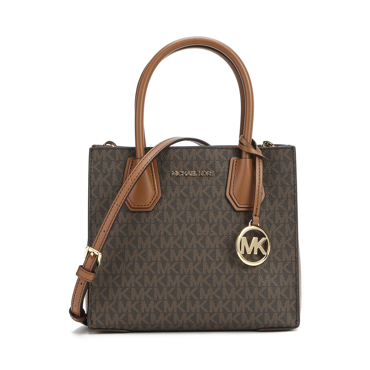 MICHAEL KORS Mercer 时尚潮流百搭中号Logo印花皮革风琴式斜挎包