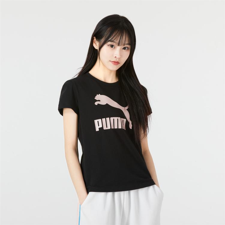 Puma 运动t恤女装2022夏季新款运动服透气半袖跑步短袖 In Black