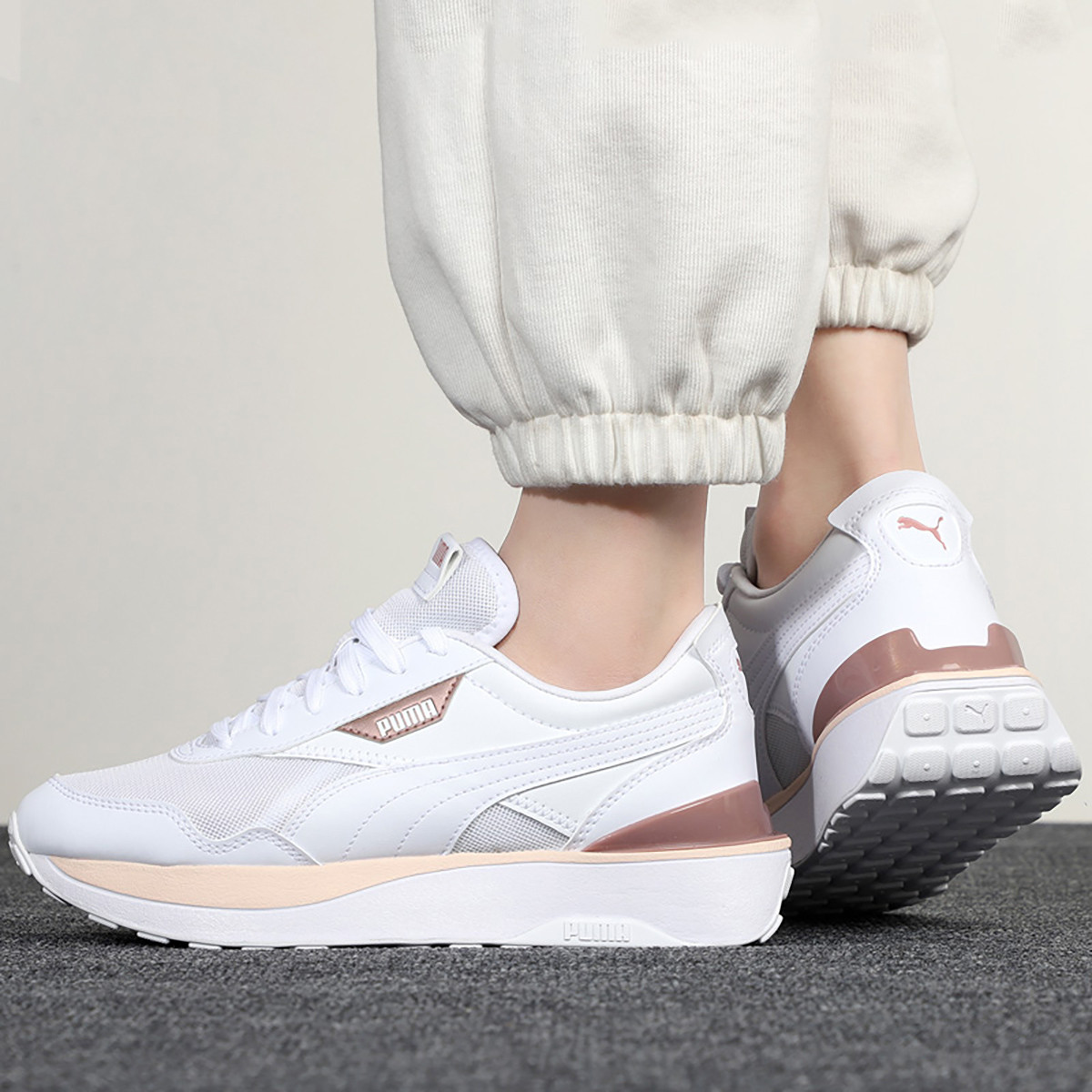 cruise ride 厚底女鞋 潮流运动休闲鞋女款小白鞋--唯品会-惠生活