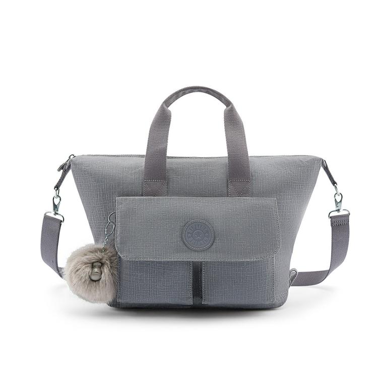 Kipling 凯浦林 女款轻便帆布2022新款时尚百搭潮流托特包斜挎包 In Gray