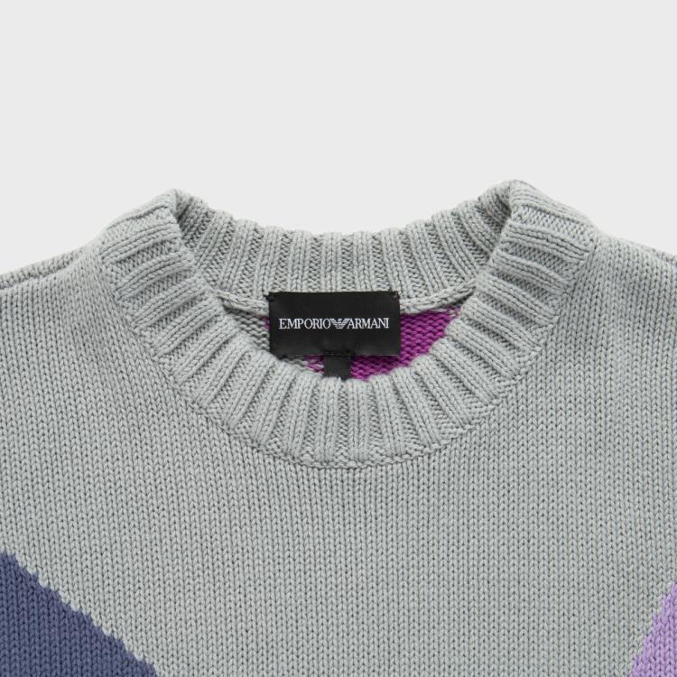 EMPORIO ARMANI EMPORIO ARMANI 阿玛尼女式简约撞色条纹针织衫