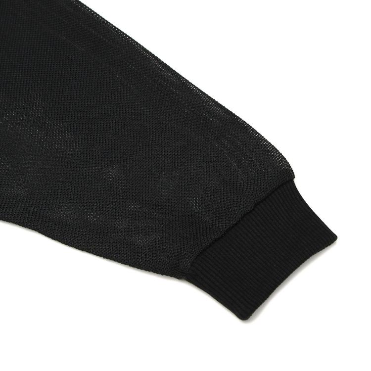 Armani Exchange 女士logo印花日常休闲镂空袖衬衫 In Black