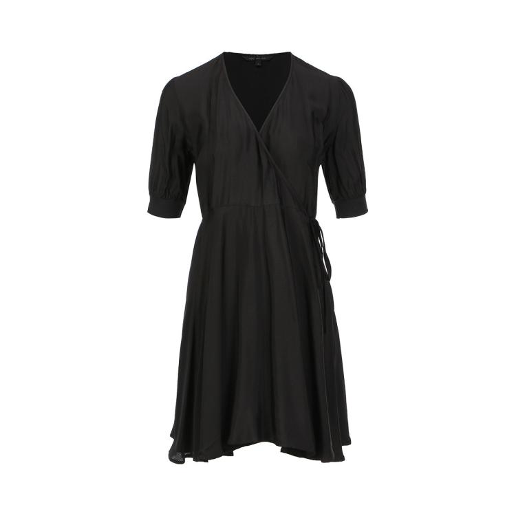 Armani Exchange 女士时尚深v迷人短袖连衣裙 In Black