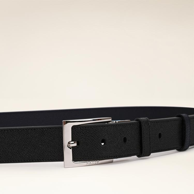 BALLY 巴利BALLY男士经典黑色皮革腰带送男友送老公