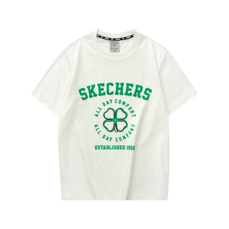 Skechers 【运动t恤】男士舒适透气针织运动短袖t恤衫夏季 In Neutral