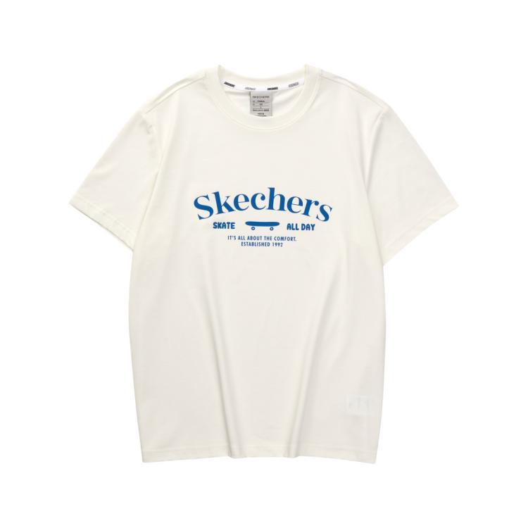 Skechers 【舒适百搭】男士日常休闲运动针织短袖t恤衫夏季 In Gray