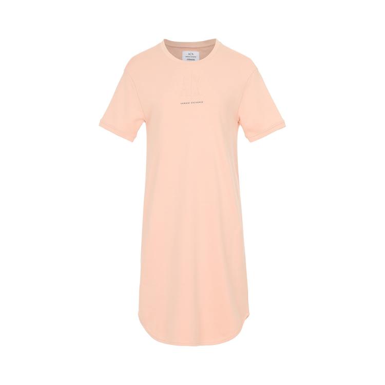 Armani Exchange 女士立体logo短袖连衣裙 In Pink