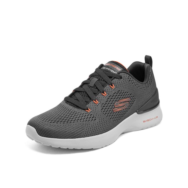 Skechers 【舒适耐穿】2023年新款绑带耐穿低帮网布男士运动休闲鞋 In Gray