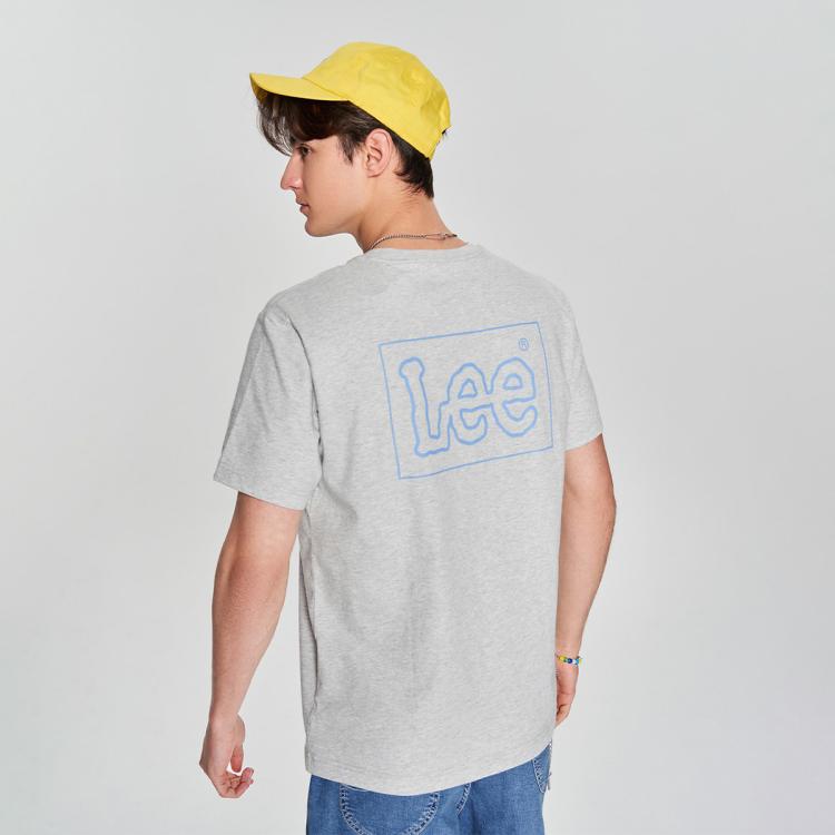 Lee 商场同款23春夏新品舒适版logo印花多色男短袖t恤 In Gray