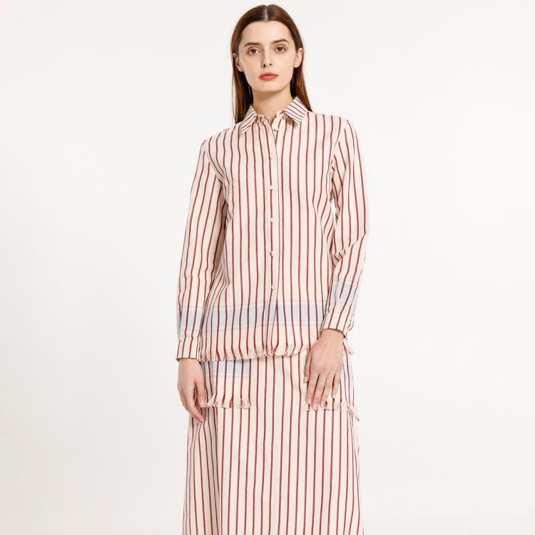 Ports 1961 女装秋季时尚气质舒适百搭长袖衬衫 In Pink