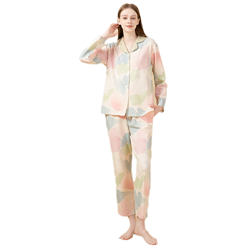 【100%纯棉】女士睡衣春夏纯棉长袖款翻领家居服高级感套装 134元