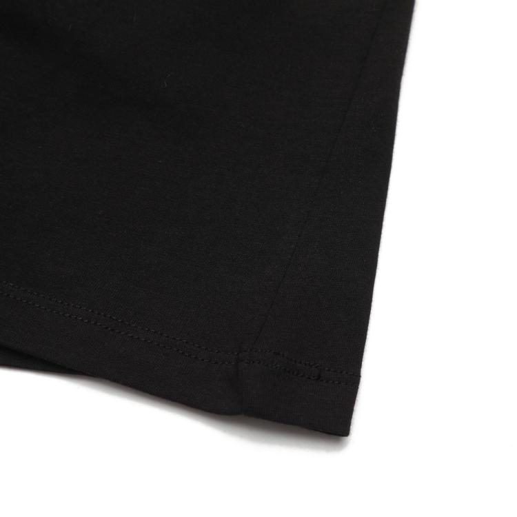 Armani Exchange 女士纯棉透气圆领logo印花弹力宽松舒适t恤连衣裙 In Black