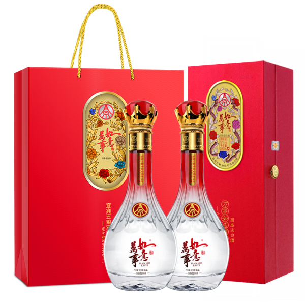 股份万事如意精品52度500ml*2瓶纯粮浓香型白酒礼盒送礼