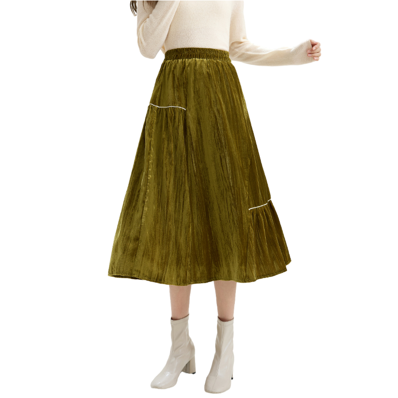 ��v ����ŷ�� б�÷ָ�˿�ް���ȹ ����A��ȹ ײɫ֯���ɽ���� 56Ԫ