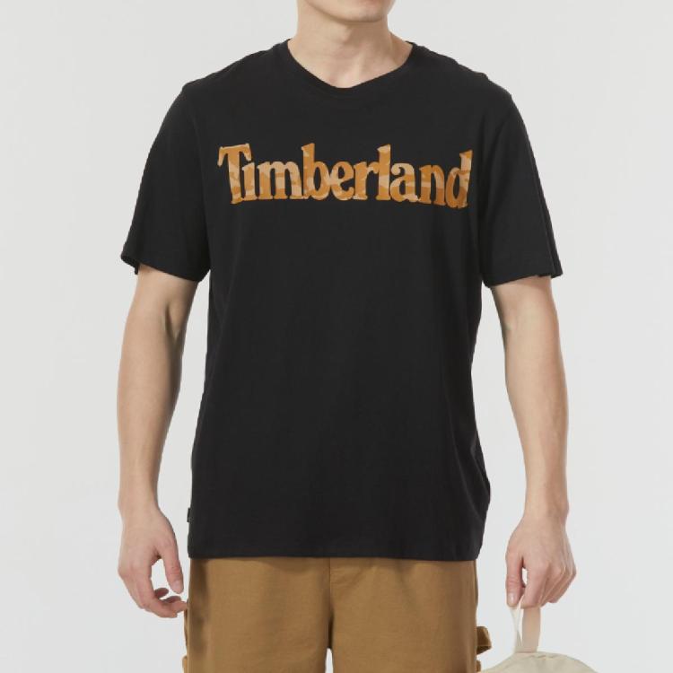 Timberland 男装上衣户外时尚运动舒适透气休闲短袖t恤 In Black