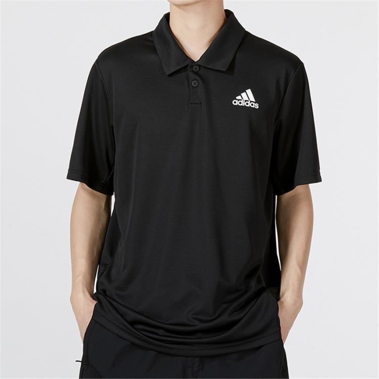 Adidas Originals H.rdy Polo男式运动休闲透气耐磨运动高尔夫t恤短袖 In Black
