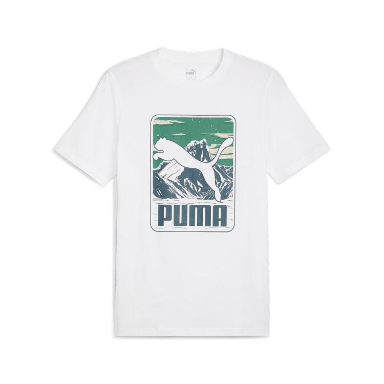 Puma 24夏季新款男子运动休闲圆领t恤短袖logo Tee In White