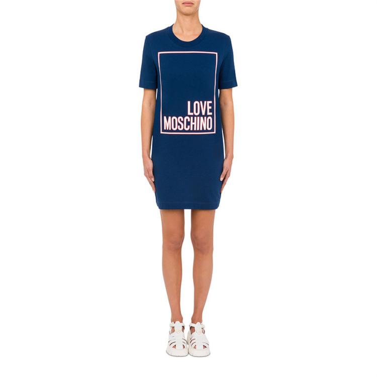 Moschino 女士经典线框字母logo连衣裙 In Metallic