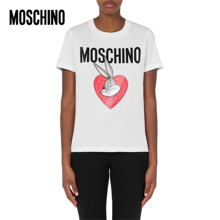 Moschino X 兔八哥联名 女士针织t恤 In Burgundy