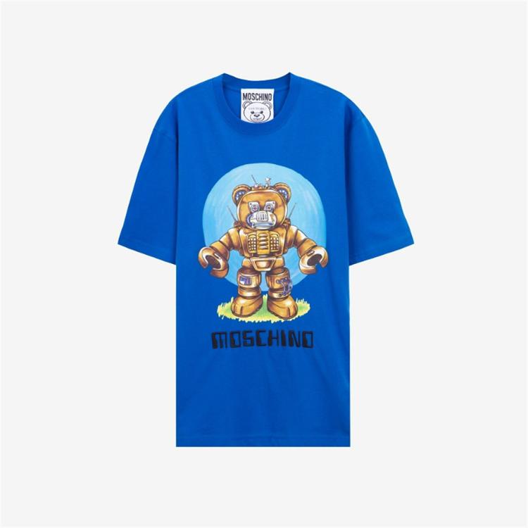 Moschino/莫斯奇诺 早秋男士Robot Bear有机平纹针织T恤