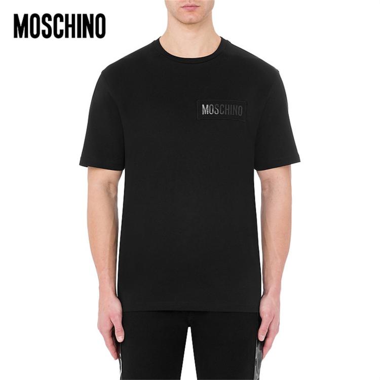 Moschino /莫斯奇诺  男士 Logo Patch T恤 In Black
