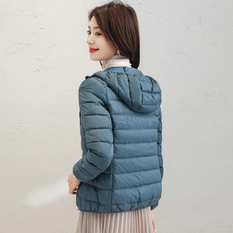 鸭鸭 【经典爆款】抗寒春秋保暖轻薄时尚纯色连帽女士羽绒服女