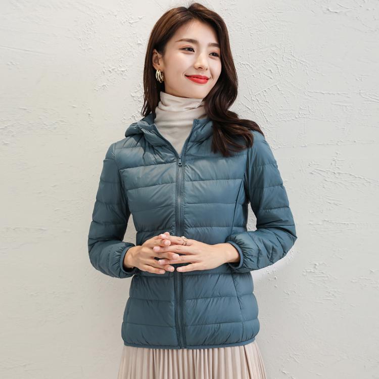 鸭鸭 【经典爆款】抗寒春秋保暖轻薄时尚纯色连帽女士羽绒服女