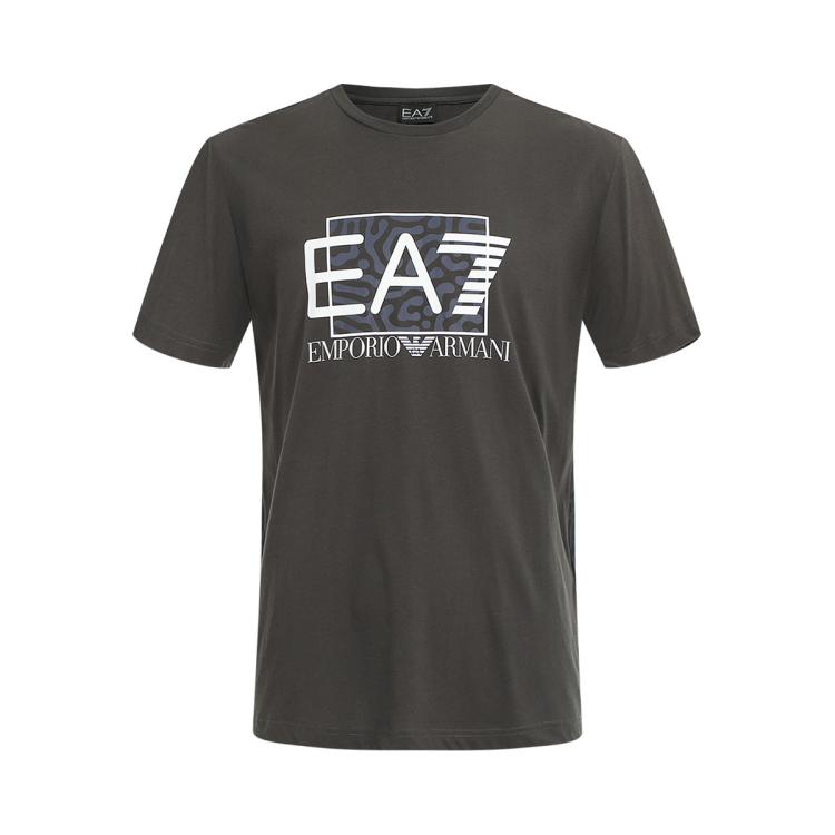 Ea7 【纯棉】男士经典logo印花圆领套头休闲t恤衫 In Gray