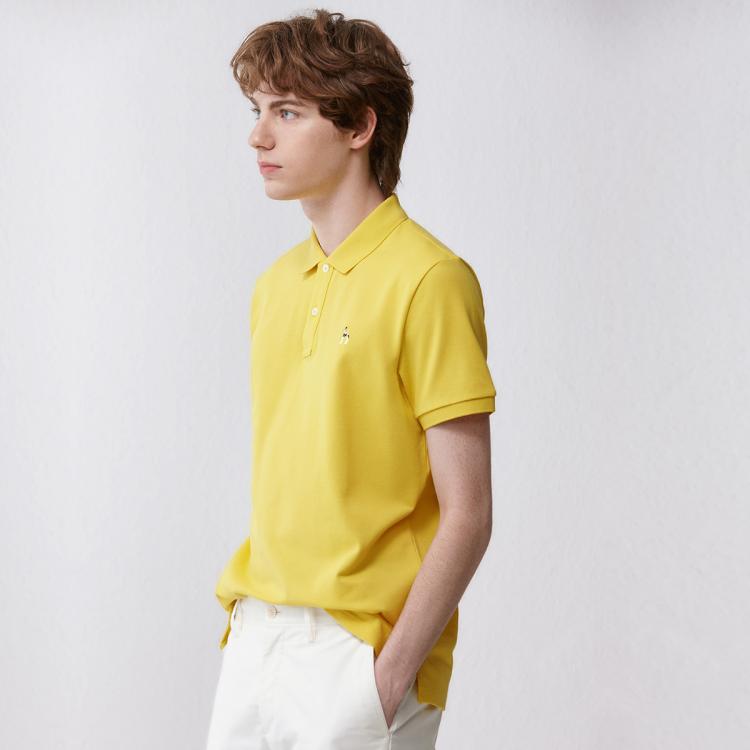 Hazzys 【lconict】夏季标志性polo衫男休闲短袖纯色t恤上衣 In Yellow