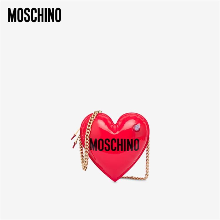 Moschino /莫斯奇诺  女士充气爱心拉链斜挎包 In Pink