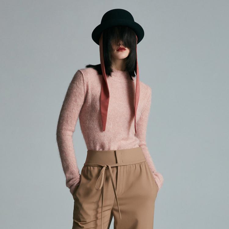 Ports 1961 Ports  Pure宝姿女装针织长袖圆领套头衫 In Pink