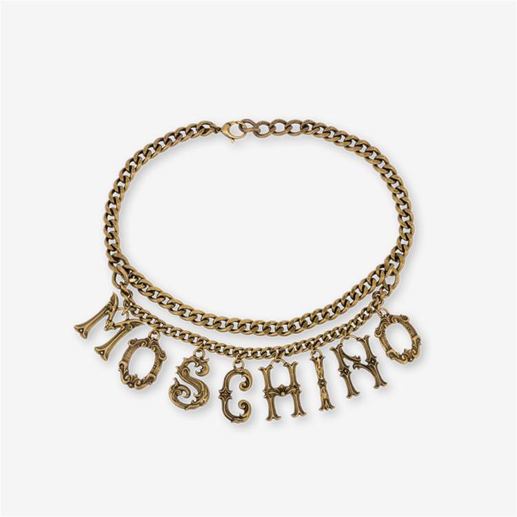 Moschino 秋冬女士baroqueletteringcharm腰链 In Brown